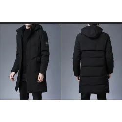 ChaquetasChaqueta larga de invierno con capucha - cremallera - botones