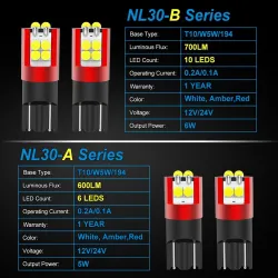 NAO - T10 - W5W - LED - 5W / 6W - auton polttimo - 2 kpl
