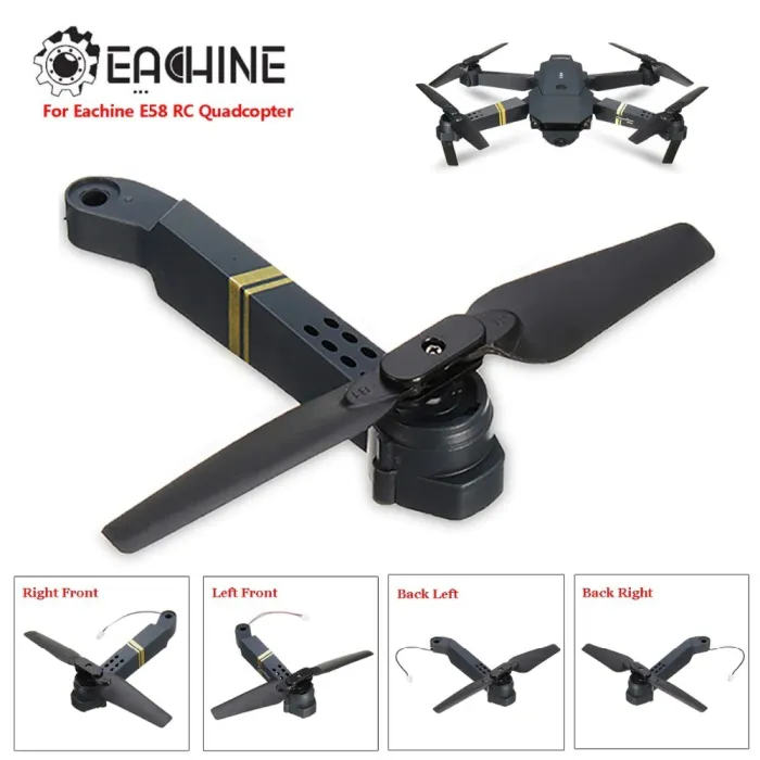 Eachine E58 - RC Quadcopter - akselivarsi moottorilla / potkurilla