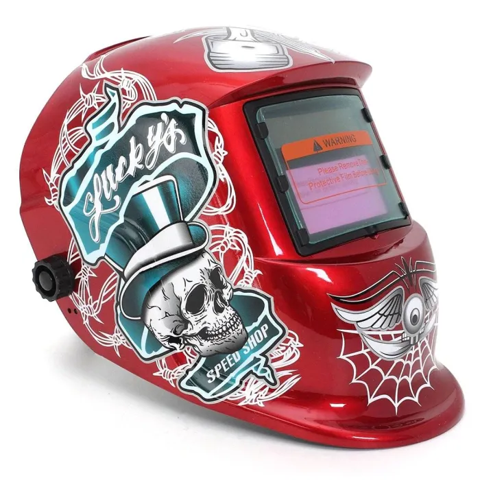 Automatisk mørknende sveisehjelm - justerbar - Mig / MMA - Lucky Speed Shop