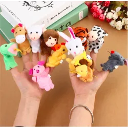 Marionnettes à doigts - forme d'animaux - poupées en peluche pour enfants - 10 pièces