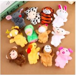 Marionnettes à doigts - forme d'animaux - poupées en peluche pour enfants - 10 pièces
