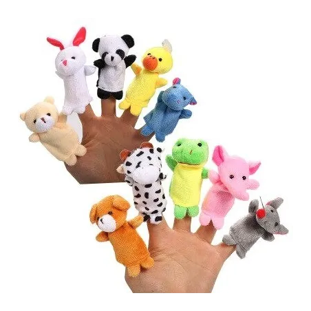 Marionnettes à doigts - forme d'animaux - poupées en peluche pour enfants - 10 pièces