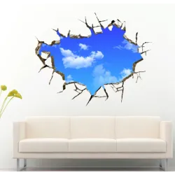 Ciel bleu 3D - Sticker mur/plafond - 50*70 cm