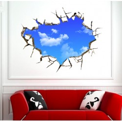 Cielo blu 3D - adesivo da parete / soffitto - 50 * 70 cm