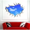 Ciel bleu 3D - Sticker mur/plafond - 50*70 cm