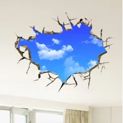 Cielo blu 3D - adesivo da parete / soffitto - 50 * 70 cm