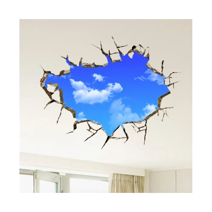3D blå himmel - vegg-/takklistremerke - 50 * 70 cm