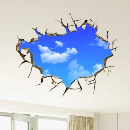 Ciel bleu 3D - Sticker mur/plafond - 50*70 cm