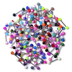 Piercing na língua - barra com bola