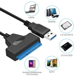 Cabo USB 3.0 para SATA de 22 pinos - SSD de 2,5 polegadas