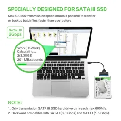 Cabo USB 3.0 para SATA de 22 pinos - SSD de 2,5 polegadas