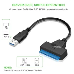 Cabo USB 3.0 para SATA de 22 pinos - SSD de 2,5 polegadas