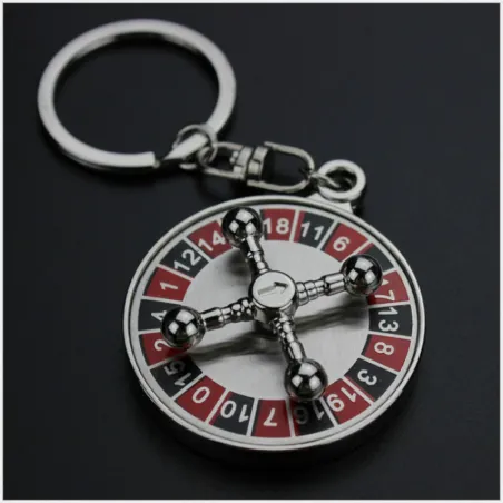 Roulette russe tournante - porte-clés rond rotatif