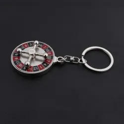 Roulette russe tournante - porte-clés rond rotatif