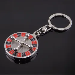 Roulette russe tournante - porte-clés rond rotatif