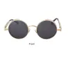 Lunettes de soleil rondes en métal - style steampunk / gothique - UV400 - unisexe