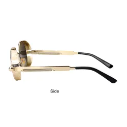 Lunettes de soleil rondes en métal - style steampunk / gothique - UV400 - unisexe