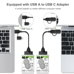 SATA till USB 3.0 / 2.0 / typ-C - kabel - adapter - 2,5 tum extern SSD HDD