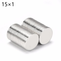 N50 - neodymium magneet - ronde schijf - 15mm * 1mm - 50 stuksN50