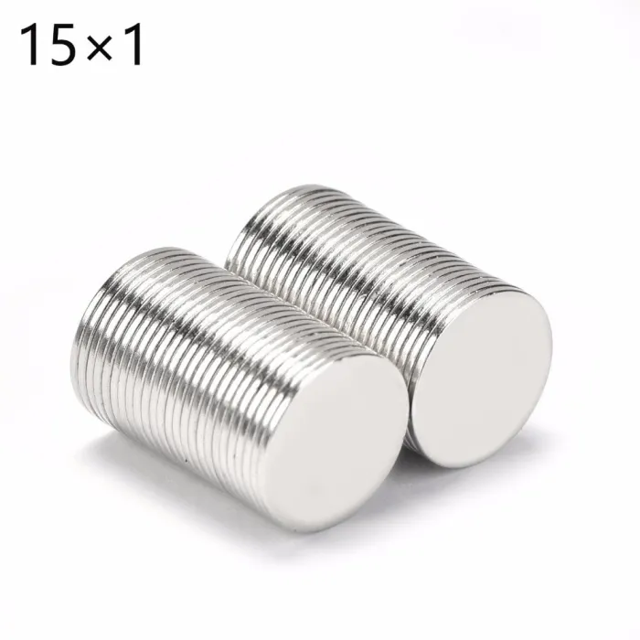 N50 - neodymmagnet - rund skive - 15mm * 1mm - 50 stykker