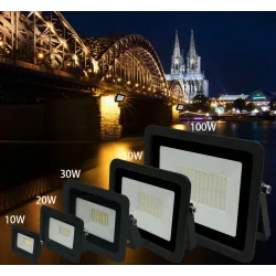 Projecteur LED - réflecteur extérieur - ultra fin - étanche - 220V / 110V - 10W - 20W - 30W - 50W - 100W