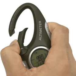 Digitalt LCD display kompass - barometer - med karabinkrok