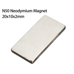 N50 - neodymmagnet - superstarkt rektangelblock - 20mm * 10mm * 2mm - 10 stycken