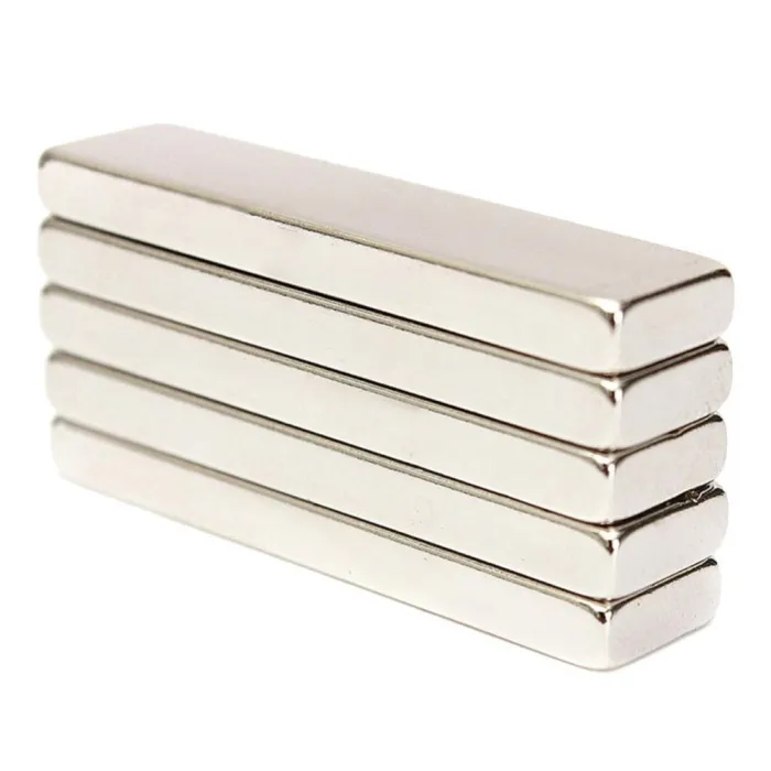 N52 - aimant néodyme - bloc rectangulaire super puissant - 40mm * 10mm * 4mm - 5 pièces