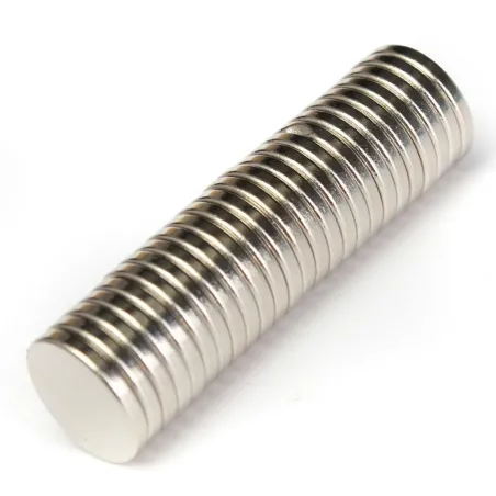 N52 - neodymmagnet - supersterk rund skive - 12mm * 2mm - 25 stykker