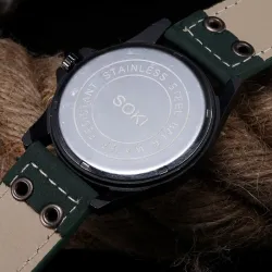 RelojesModerno reloj militar de cuarzo - correa de piel - unisex