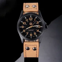 RelojesModerno reloj militar de cuarzo - correa de piel - unisex