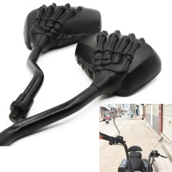 Svarte skjelettbein / hånd - motorsykkelspeil