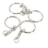 Porte-clés en métal argenté - vierge - avec chaîne 55mm - 50 pièces