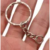 Porte-clés en métal argenté - vierge - avec chaîne 55mm - 50 pièces