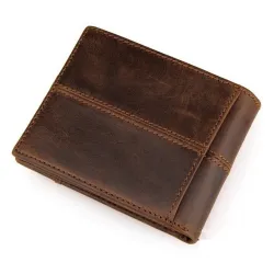 Carteira masculina elegante - couro de vaca genuíno