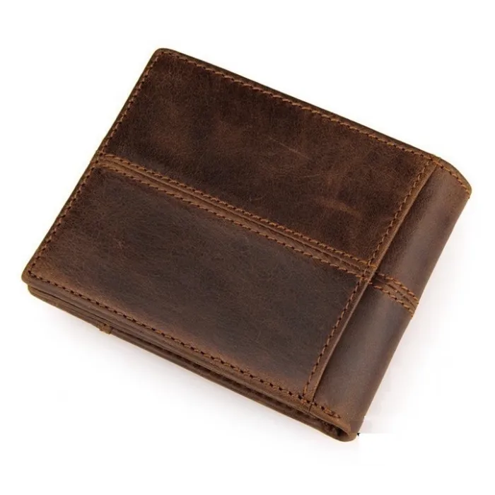 Carteira masculina elegante - couro de vaca genuíno