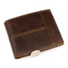 Carteira masculina elegante - couro de vaca genuíno