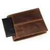 Carteira masculina elegante - couro de vaca genuíno