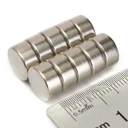 N52 - neodymmagnet - rund skive - 10mm * 5mm - 10 stykker