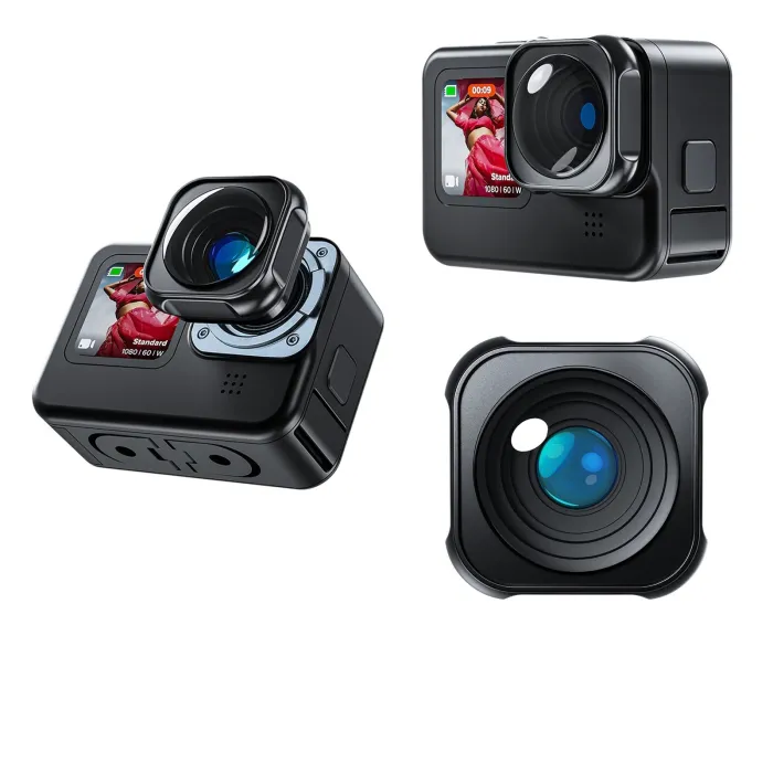 Aluminum alloy lens - 155 degree ultra wide lens - waterproof - for GoPro Hero 9 10 11 BlackLenses & filters