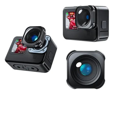 Aluminiumslegeringslinse - 155 grader ultravid linse - vanntett - for GoPro Hero 9 10 11 Black