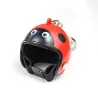 Keychain with motorcycle helmet - flame - ladybug - yellow stripesKeyrings