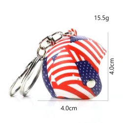 Keychain with motorcycle helmet - flame - ladybug - yellow stripesKeyrings
