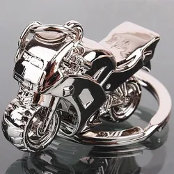 Porte-clés argenté en forme de moto