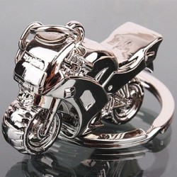 Zilveren sleutelhanger in de vorm van een motorfietsSleutelhangers
