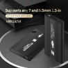 TISHRIC - SSD / HDD-deksel - eksternt kabinett - 2,5 tommer SATA til USB 3.0 / USB 2.0