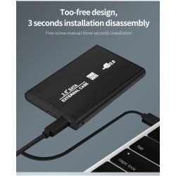 TISHRIC - SSD / HDD-deksel - eksternt kabinett - 2,5 tommer SATA til USB 3.0 / USB 2.0