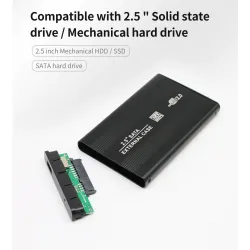 External HDD caseTISHRIC - Caja SSD / HDD - carcasa externa - SATA de 2,5 pulgadas a USB 3.0 / USB 2.0