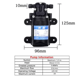 Mini pompe à eau électrique - DC 12V - 70PSI - 3.5L/min